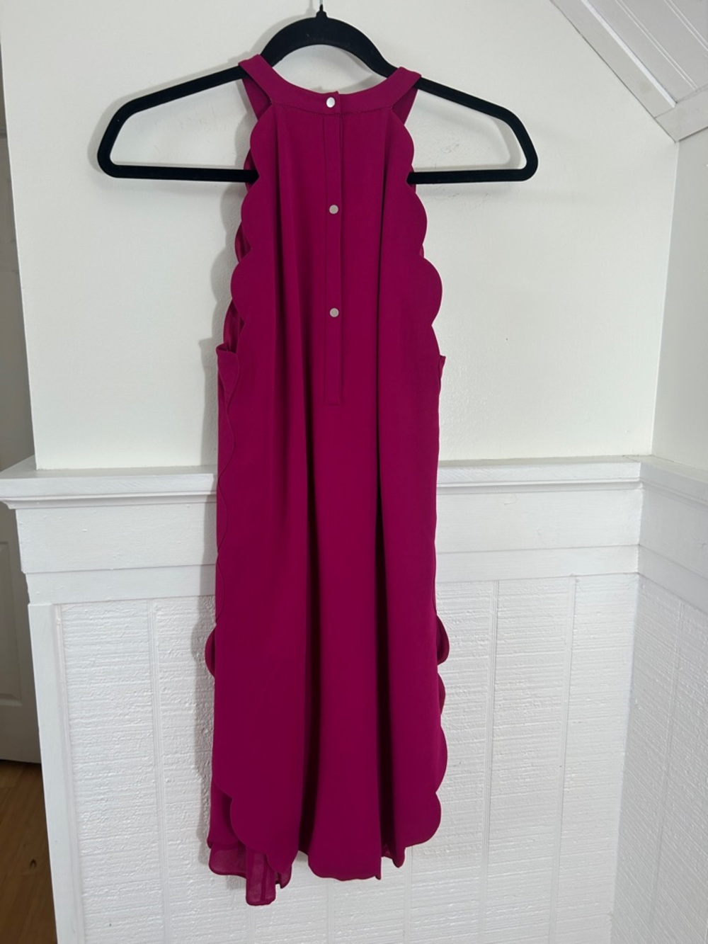 A.L.C. Magenta Scallop Hem Alexis Mini Dress size 4 (wedding guest, party/event) - Picture 7 of 9